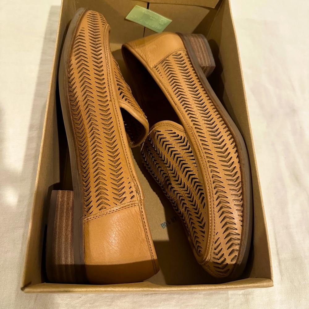 Lucky Brand Tan Leather Slip-On Loafers